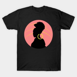 Big Curly Afro Natural Hair Black Woman T-Shirt